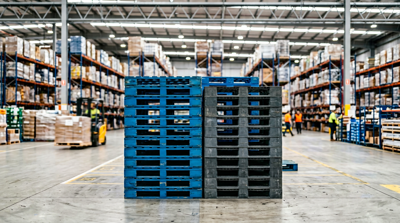 Plastic pallets bulk handling